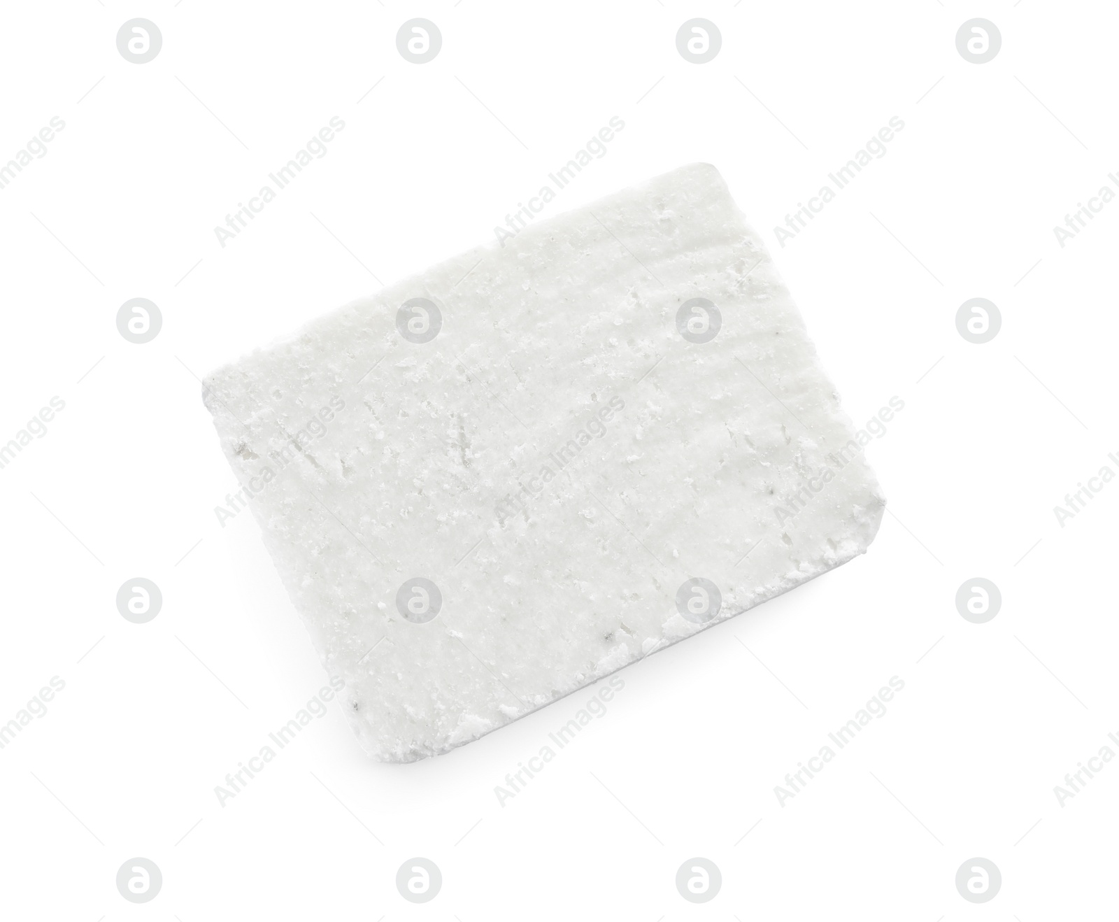 Photo of Hand made soap bar on white background, top view