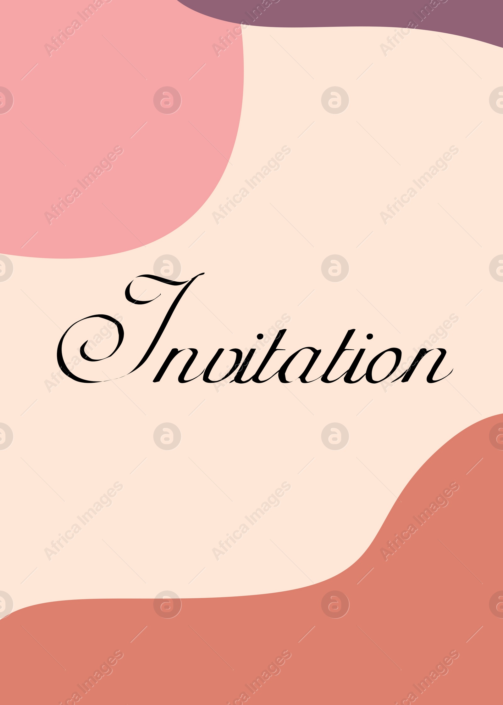 Illustration of Beautiful invitation card with abstract design on beige background