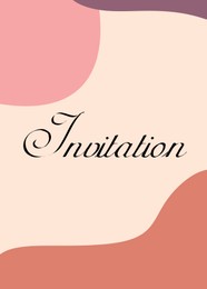 Illustration of Beautiful invitation card with abstract design on beige background