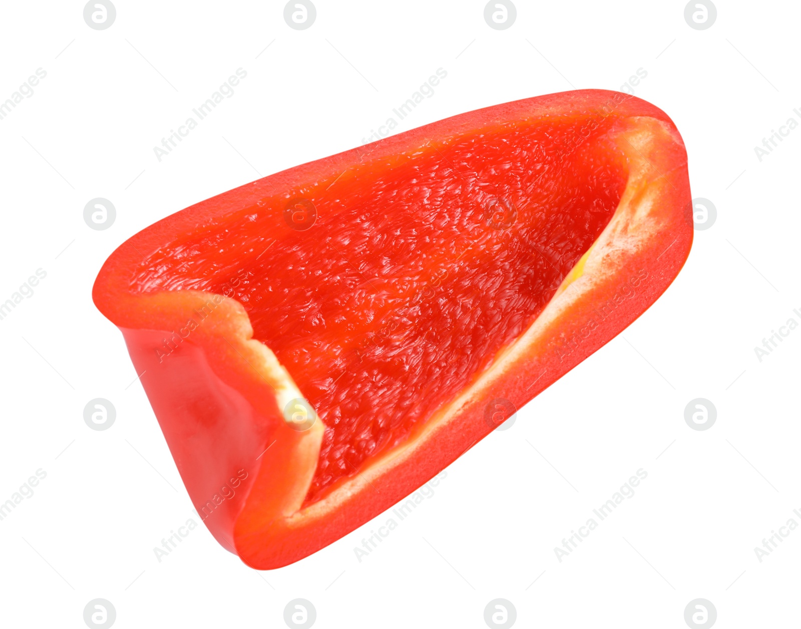 Photo of Slice of red bell pepper isolated on white