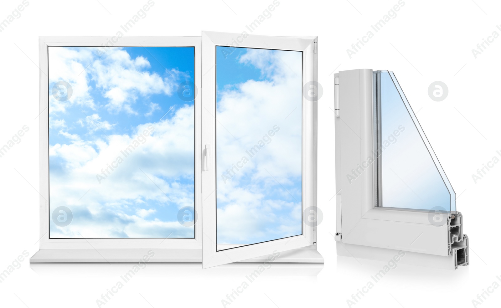 Image of Window and sample of profile on white background