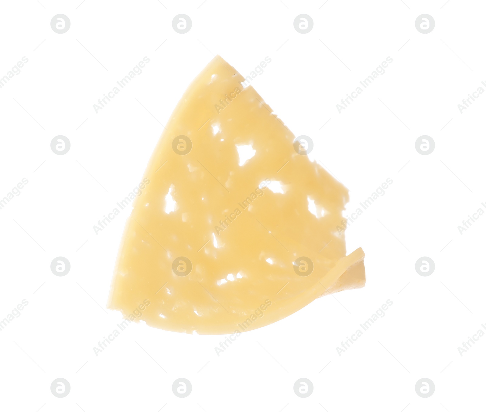 Photo of Piece of tasty cheese isolated on white