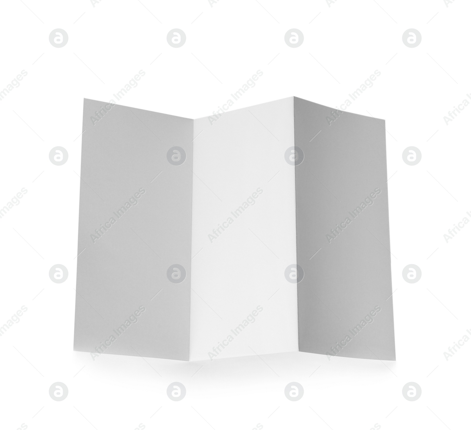 Photo of Blank brochure on white background, top view. Mock up for design