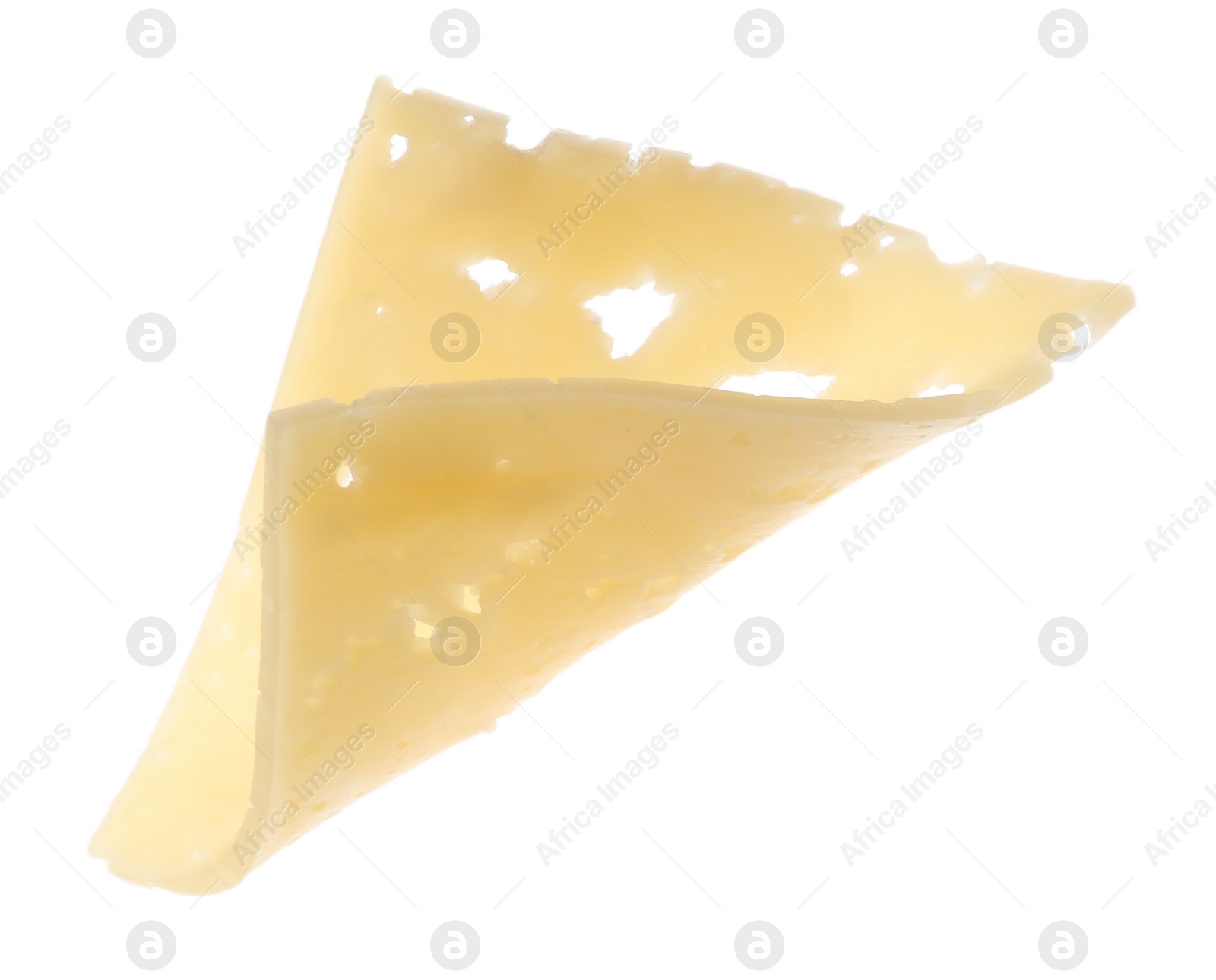 Photo of Piece of tasty cheese isolated on white