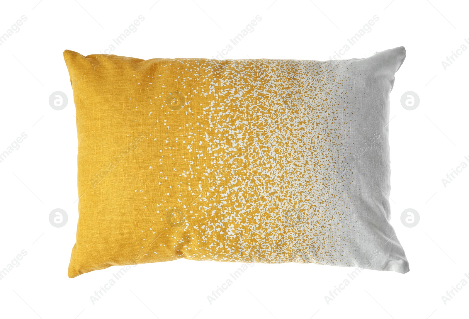 Photo of Soft decorative pillow on white background