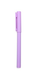 One violet marker on white background, top view