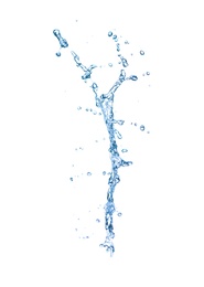 Photo of Abstract splash of water on white background