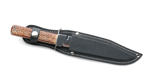 Military knife on white background