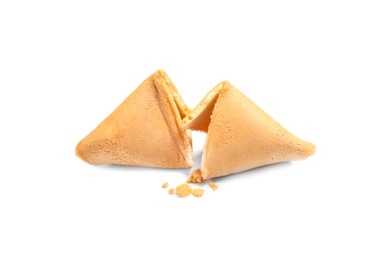 Photo of Traditional homemade fortune cookie isolated on white