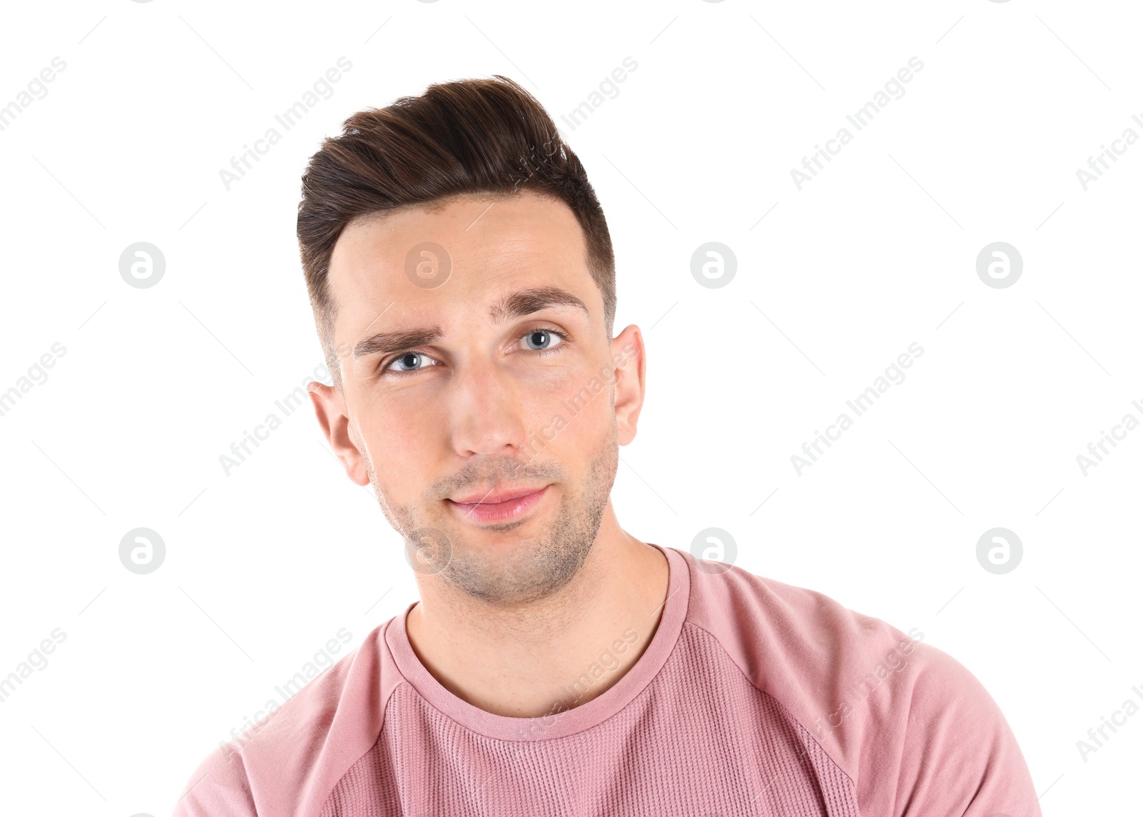 Photo of Portrait of handsome man isolated on white