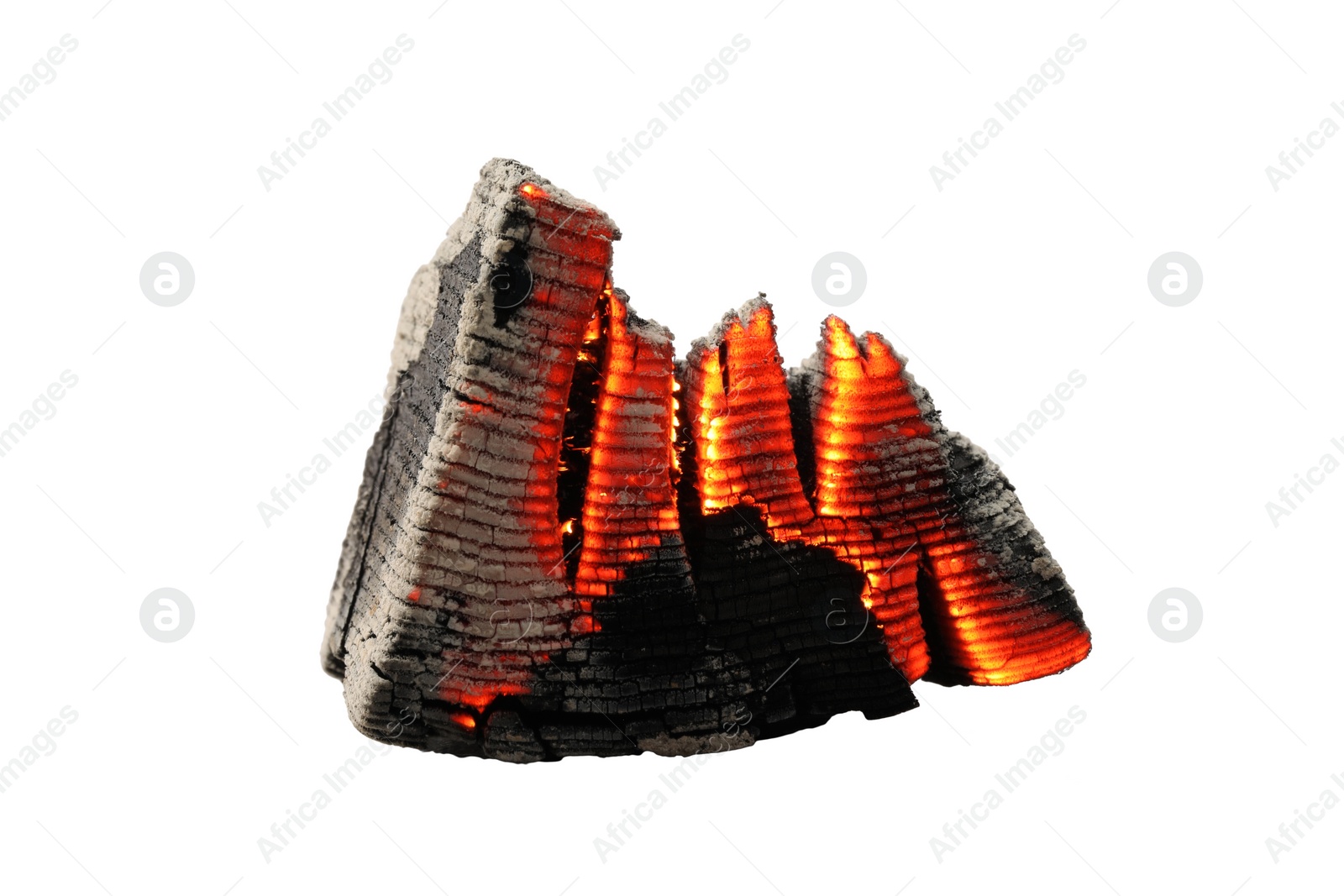 Photo of Piece of smoldering coal isolated on white