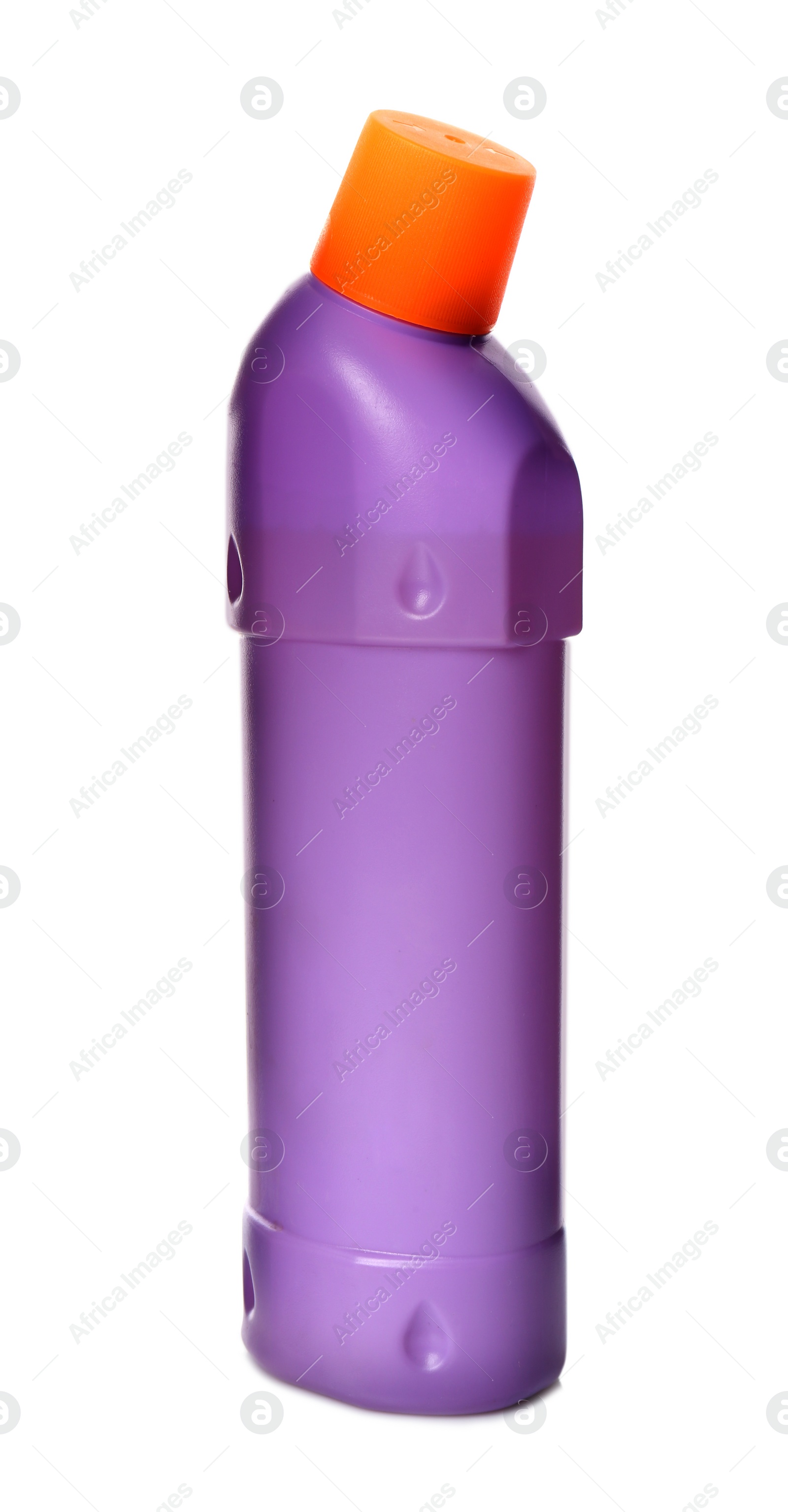 Photo of Purple bottle of cleaning product isolated on white