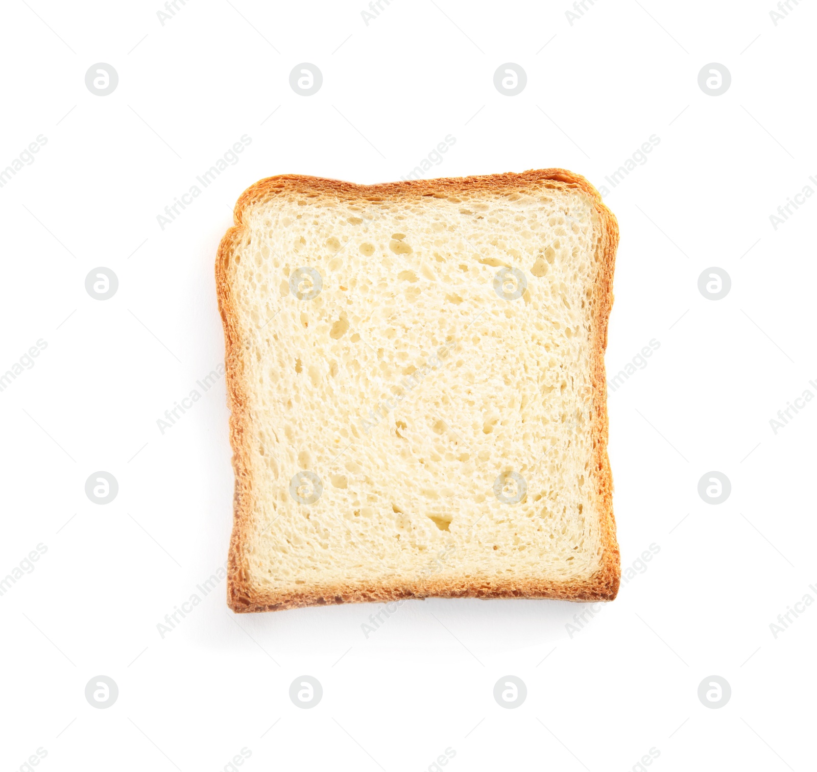 Photo of Fresh wheat bread on white background, top view