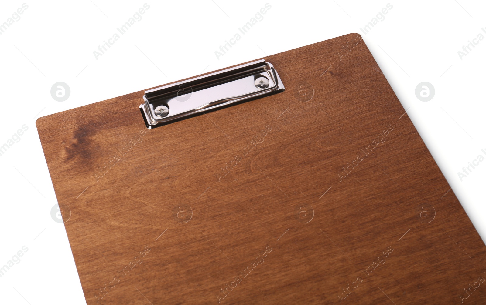 Photo of Wooden clipboard isolated on white. Office supply