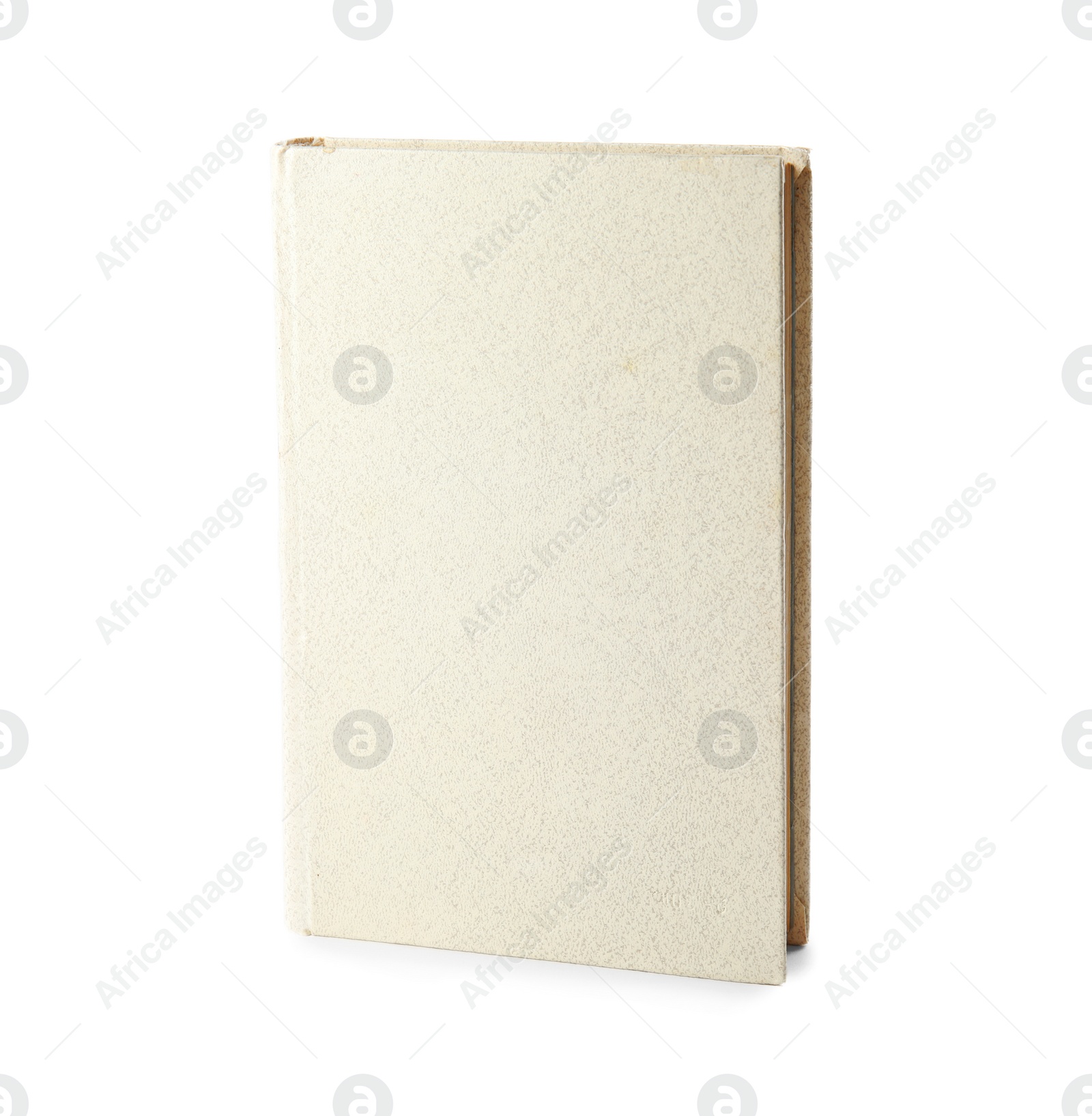 Photo of Book with blank light cover on white background