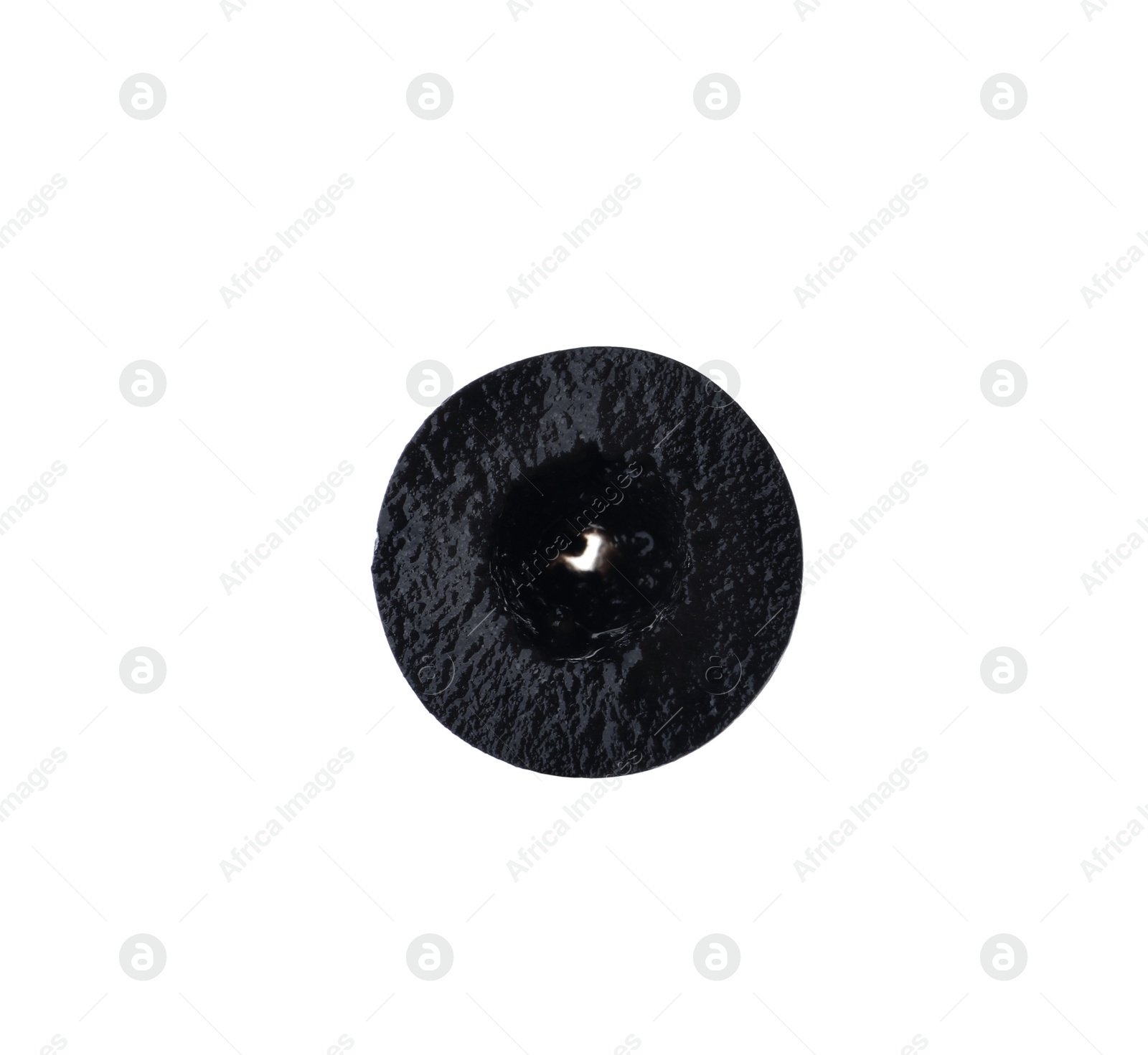Photo of Piece of black olive isolated on white