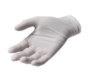 One nitrile medical glove isolated on white
