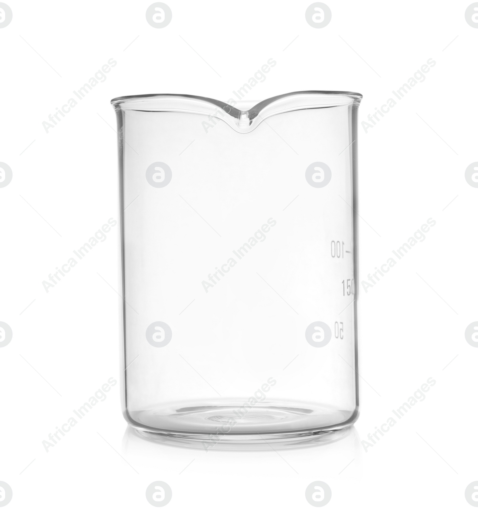 Photo of Empty beaker isolated on white. Laboratory equipment
