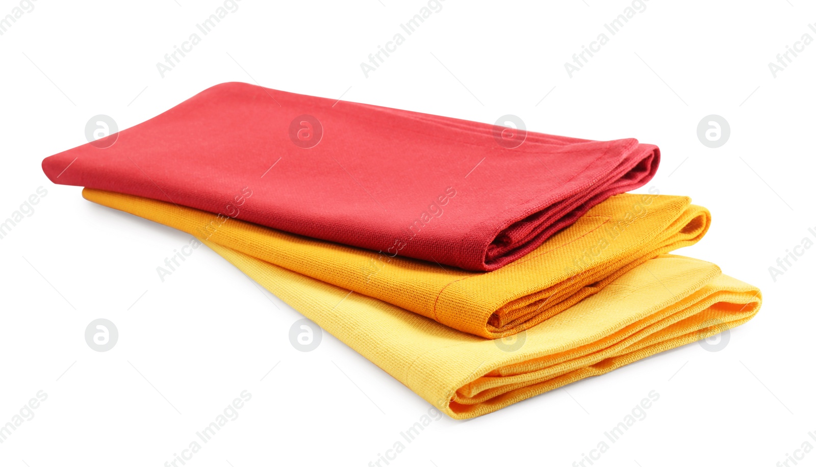 Photo of Fabric napkins for table setting isolated on white