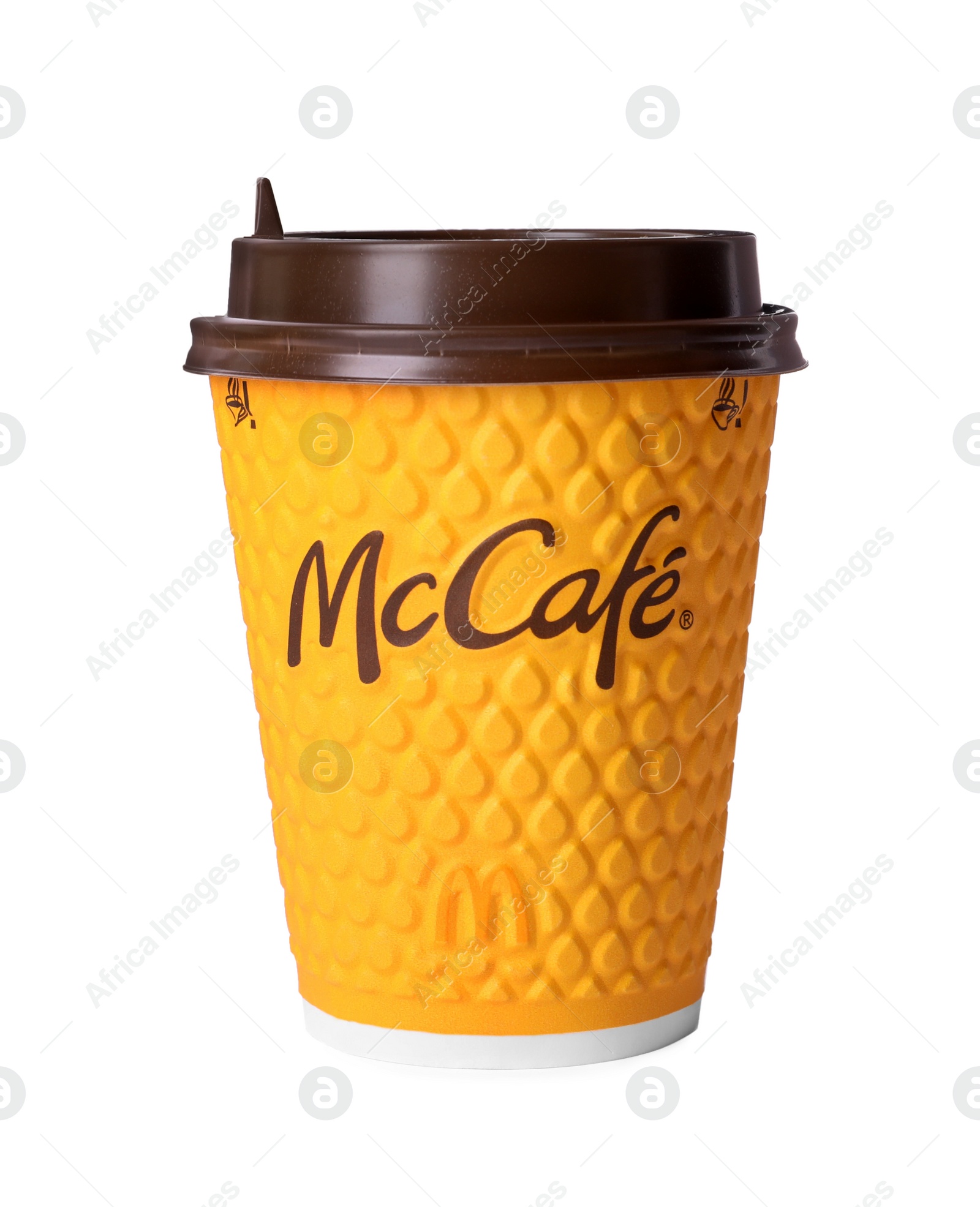 Photo of MYKOLAIV, UKRAINE - AUGUST 11, 2021: Hot McDonald's drink isolated on white