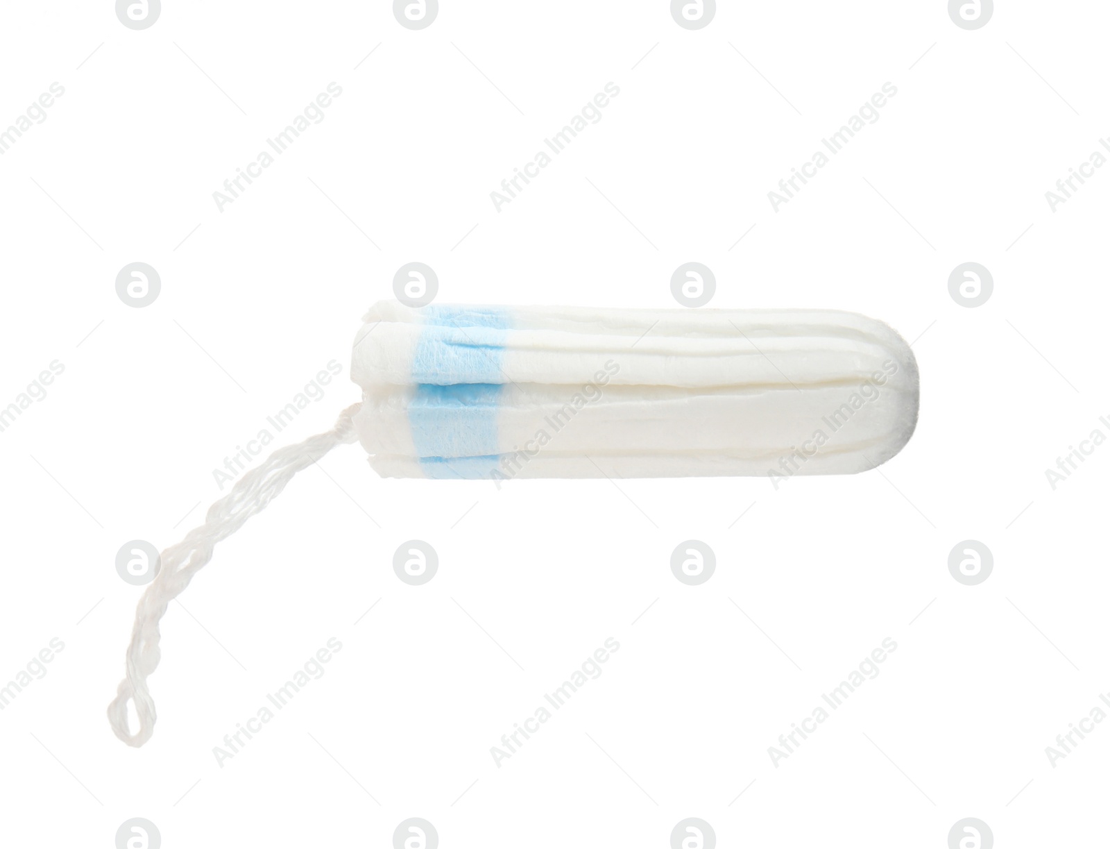 Photo of Cotton tampon isolated on white. Menstrual hygienic product