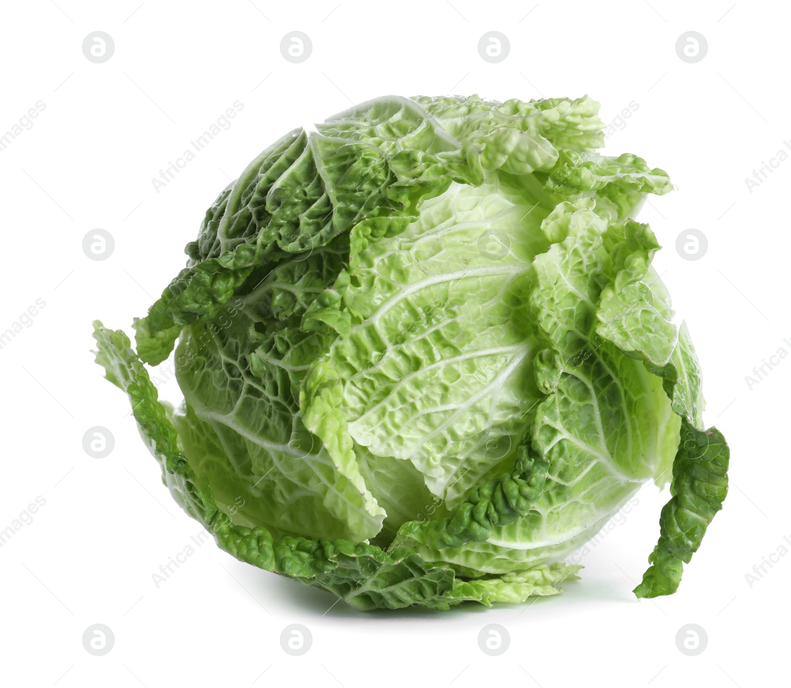 Photo of Fresh ripe Chinese cabbage isolated on white