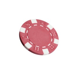Photo of Red casino chip isolated on white. Poker game