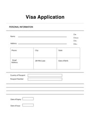 Illustration of Empty visa application form for immigration, illustration