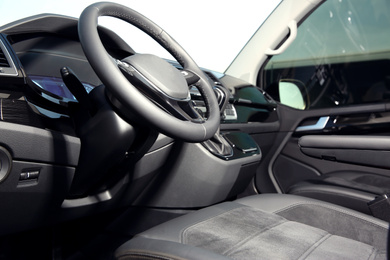 Photo of Closeup view of new modern car inside