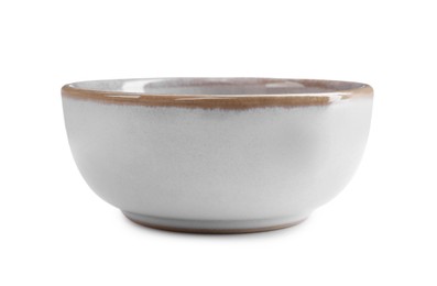 One new ceramic bowl on white background