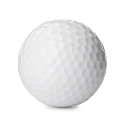 Photo of Golf ball on white background. Sport equipment