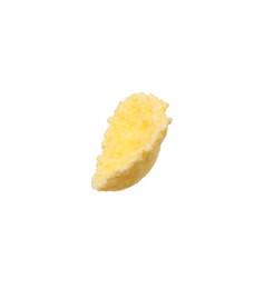 Photo of Breakfast cereal. Tasty corn flake isolated on white