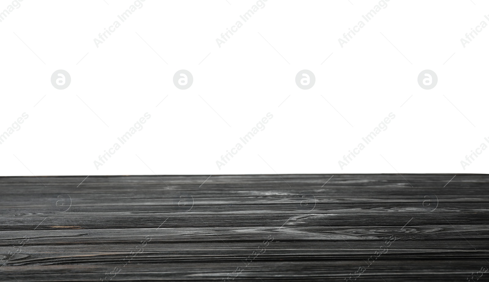 Photo of Empty wooden table surface on white background. Mockup for design