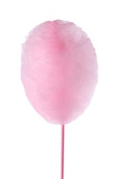 Photo of Sweet pink cotton candy isolated on white