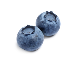 Tasty fresh ripe blueberries on white background