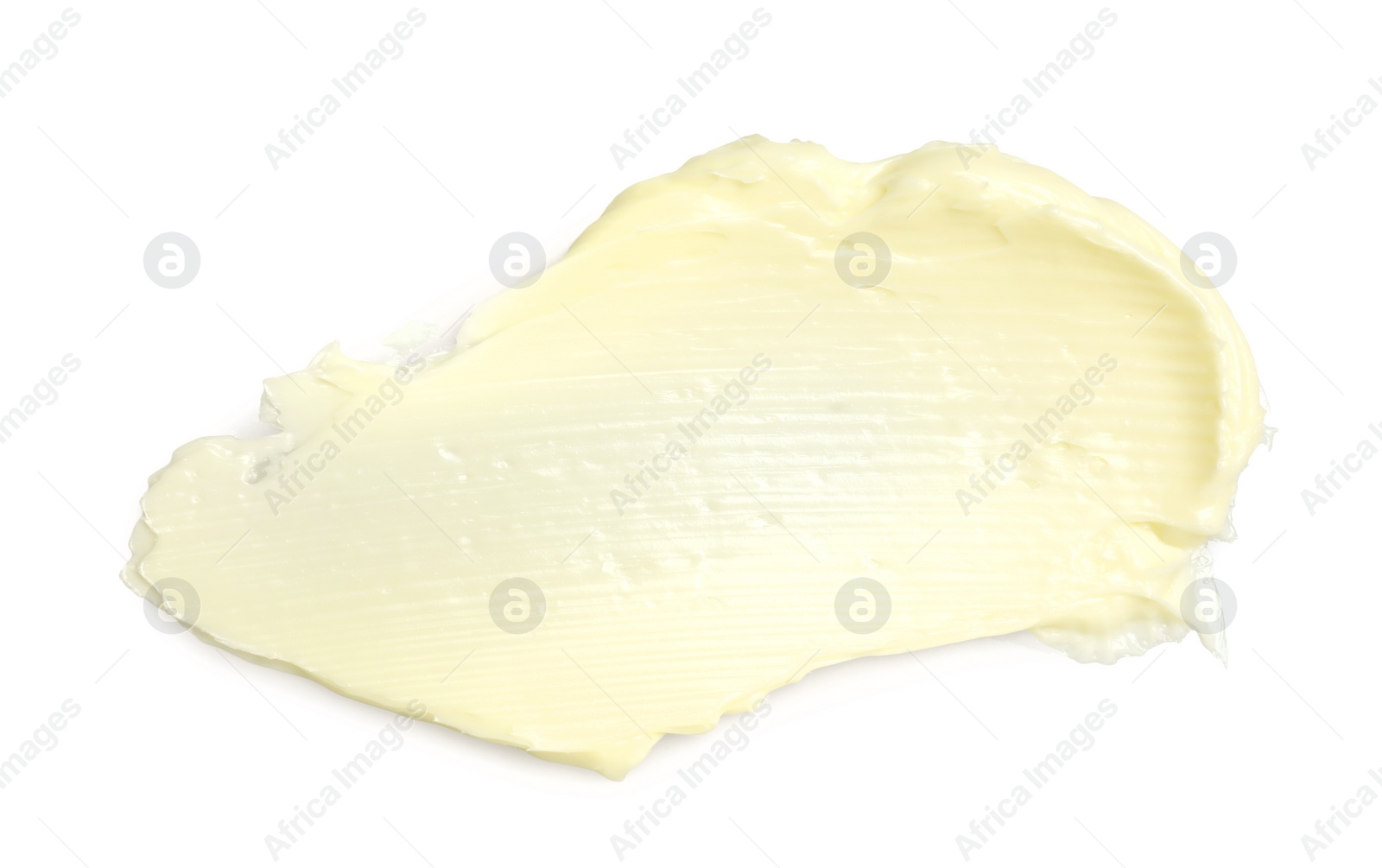 Photo of Tasty butter on white background, top view