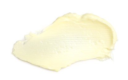 Photo of Tasty butter on white background, top view