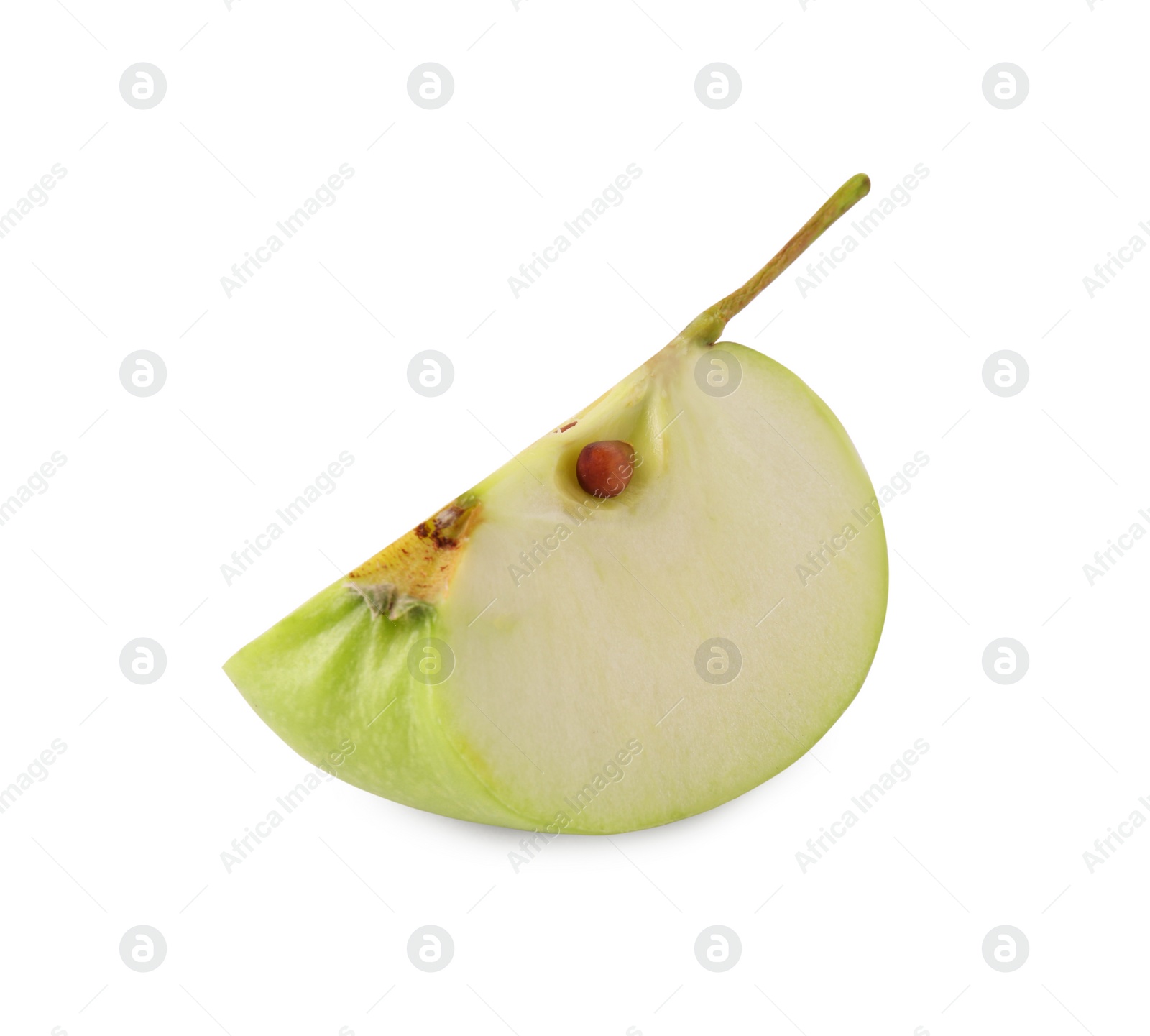 Photo of Piece of ripe green apple isolated on white