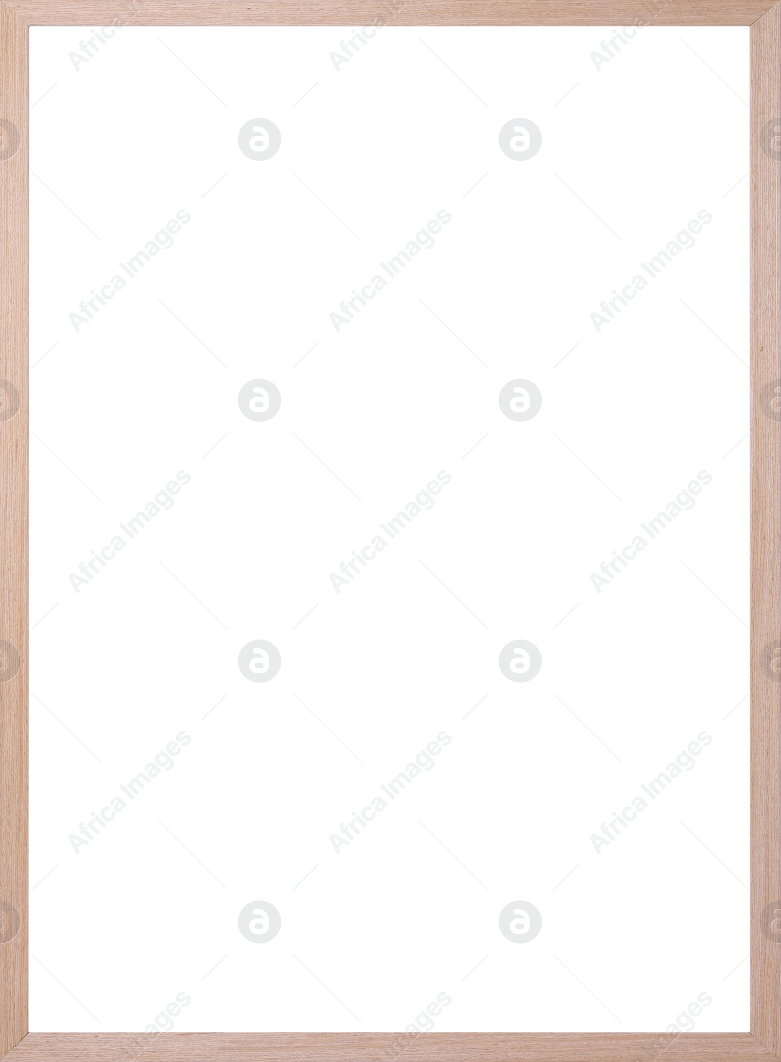 Image of Wooden frame with blank white background. Mockup for design