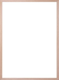 Wooden frame with blank white background. Mockup for design