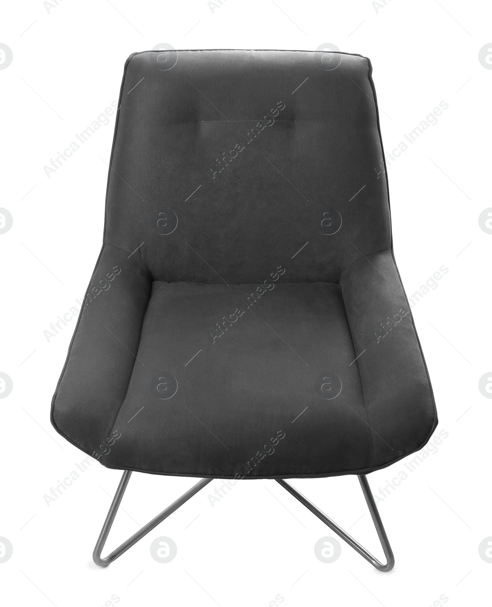 Photo of Stylish comfortable grey chair isolated on white