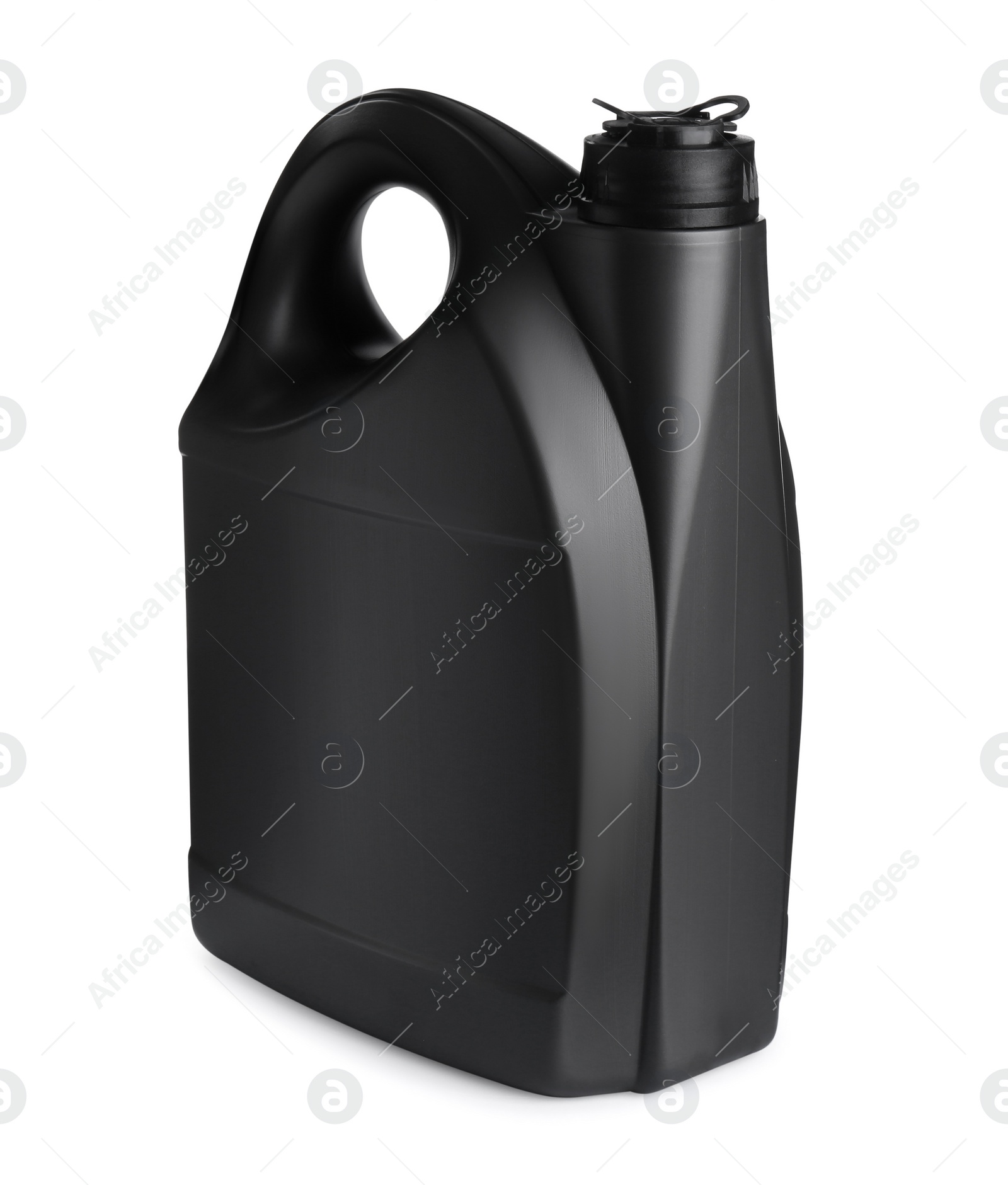 Photo of Blank black canister of car product isolated on white
