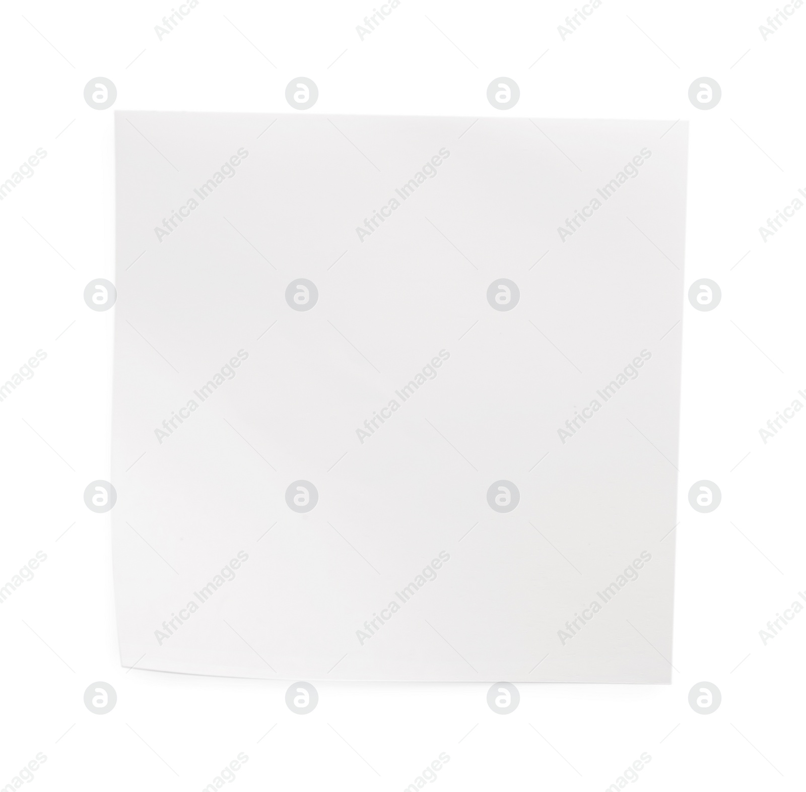 Photo of Blank sticky note on white background, top view