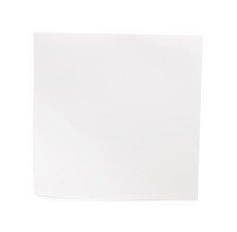 Photo of Blank sticky note on white background, top view