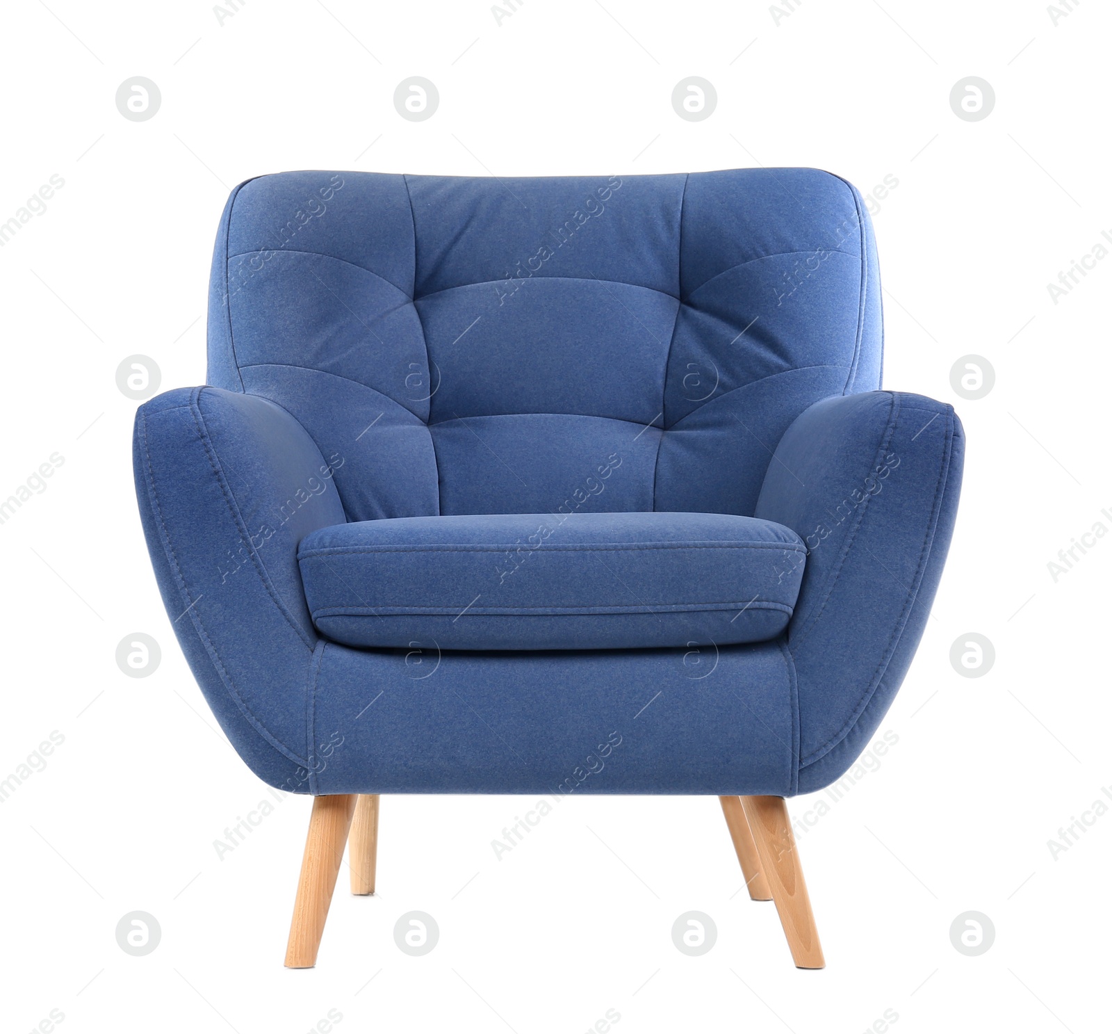 Photo of Comfortable armchair on white background. Interior element