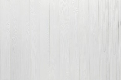 Photo of Texture of white wooden surface as background, top view