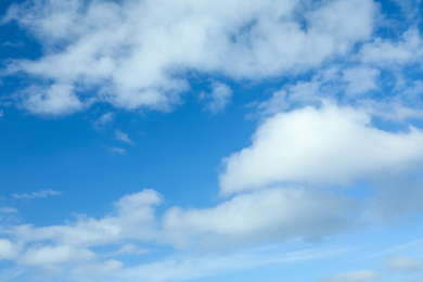 Photo of Picturesque view of beautiful blue sky with fluffy white clouds