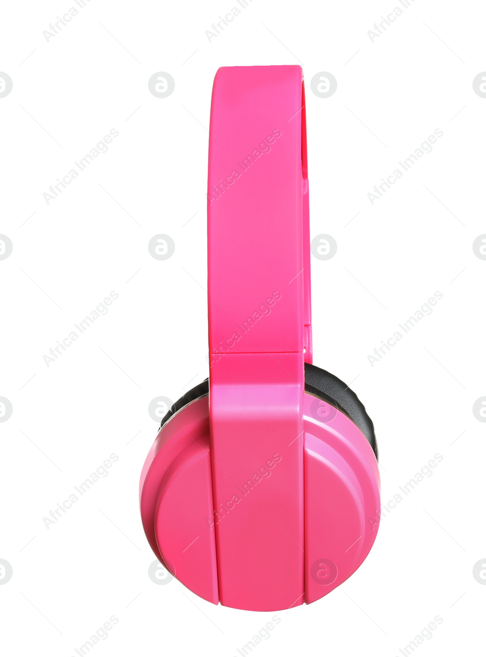 Photo of Stylish headphones with pads on white background