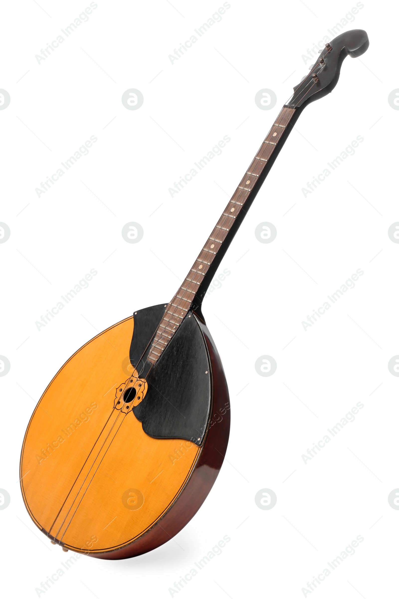 Photo of Domra isolated on white. Folk string musical instrument