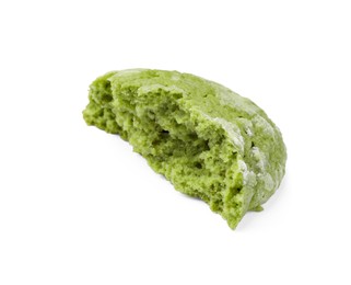 Piece of tasty matcha cookie isolated on white